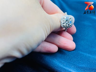 3300元 3克拉女戒莫桑鑽D色 附雙保證書 925銀 可過鑽筆檢測7