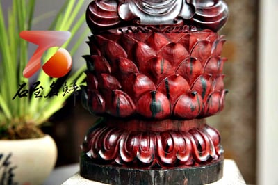 印度小葉紫檀 拆房老料整木清刀製 【淨瓶觀音】8