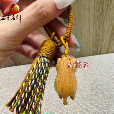 櫸木精雕吊飾【午後慵懶貓】高5公分3