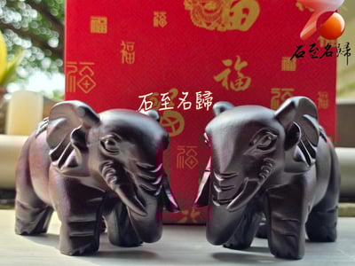 印尼黑檀木雕件【財福雙全吉祥象】穩財聚福．象守一方4