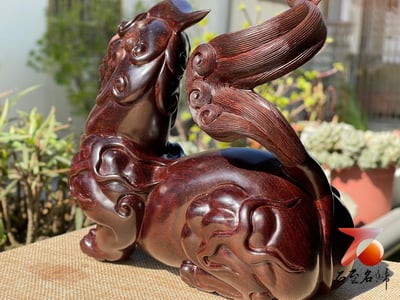 印度小葉紫檀高油密老料製作【祥瑞貔貅】8