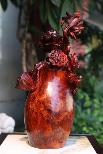 印度小葉紫檀製【花瓶】2