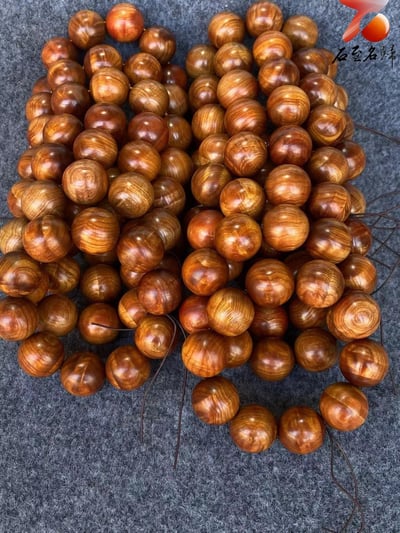 城口崖柏樹頭閃電紋瘤疤花25mm手珠2