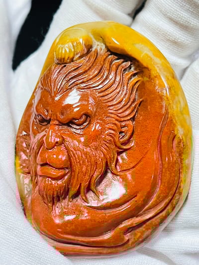 老師傅手工 壽山石田黃手把件【齊天大聖】2