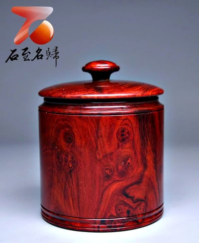 帝王之木-印度小葉紫檀實心瘤疤料製【瘤疤茶葉罐】1