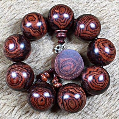 精品手持、手珠、手串 海南黄花梨雙面蜘蛛纹28mm2