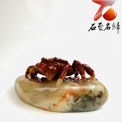 老撾石手工精雕 張國民老師作品【赤甲鎮潮・紅運當頭】4