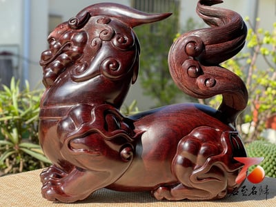 印度小葉紫檀高油密老料製作【祥瑞貔貅】3