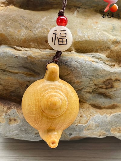 黃楊木雕件/掛件【福氣把把壺】3