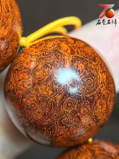 印度小葉紫檀頂級老料黃金底 爆滿葡萄纓子瘤疤20mm手珠【六字真言】7