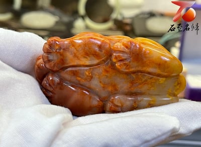 壽山石雕件【招財瑞獸】老師傅手工 附精美收藏禮盒4