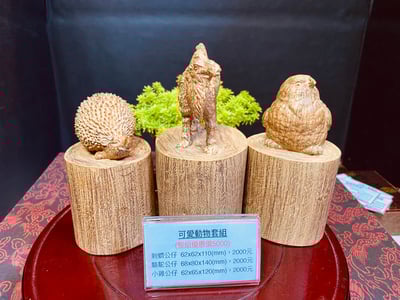 海南沉香木木雕【可愛動物套組】1
