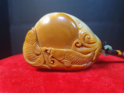 壽山石手把件系列【年年有餘】1