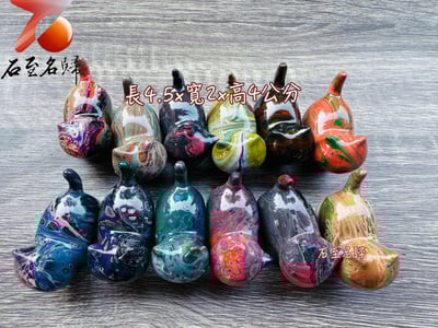 木雕流體彩繪小貓咪 長約4.5公分9