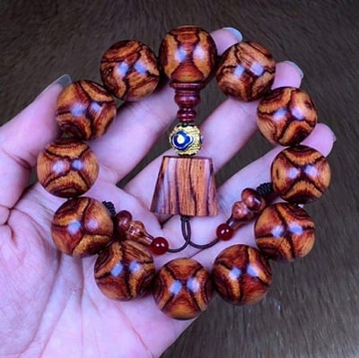 驚艷亮相 海南黃花梨野生干料19.5手珠4