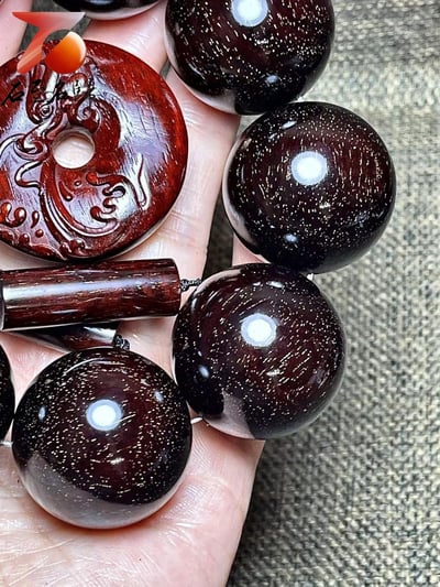 帝王之木 印度小葉紫檀超爆星大豪珠30mm手珠8