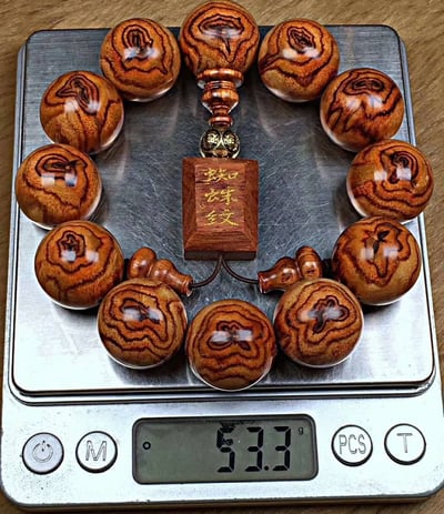 精品佛教手持 海南黄花梨蜘蛛+蝴蝶手珠20mm8