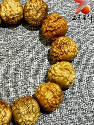 崖柏木瑞獸15mm手珠【平安有財】2