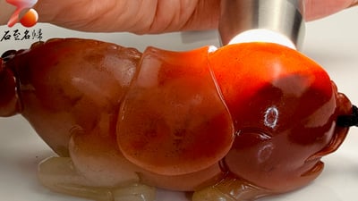 天然 老撾結晶透光朱砂石【長勢騰達】馬年開運石雕/手把件6