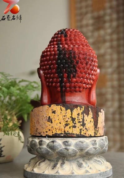 印度小葉紫檀高油密拆房老料製【佛首】5