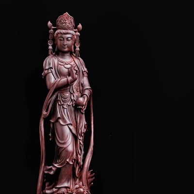 印度小葉紫檀清刀手作【御龍觀音】4