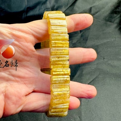 一物一拍｜天然巴西順絲鈦晶水晶手排 寬15.7mm 手圍19公分4