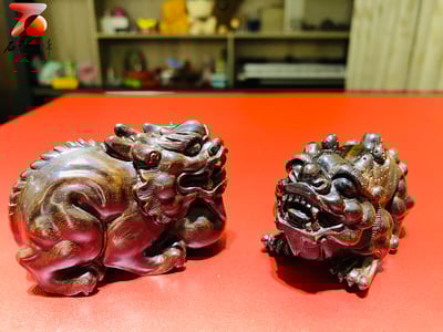 印度小葉紫檀高油密二膘料 湘工手作【招財貔貅套組】3