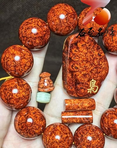 印度小葉紫檀20mm×12顆 超爆滿葡萄纓子瘤疤【梟】4