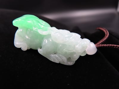 純天然綠翡翠 A貨可鑑定【招財貔貅項鍊/掛件】2