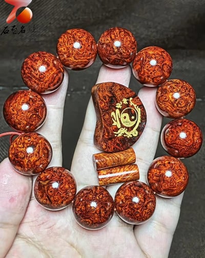 印度小葉紫檀20mm×12顆爆滿纓子瘤疤【道】9