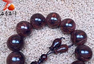 海南黃花梨 極品蜘蛛紋 千年野生林老油梨20mm手珠 重量47.9公克5