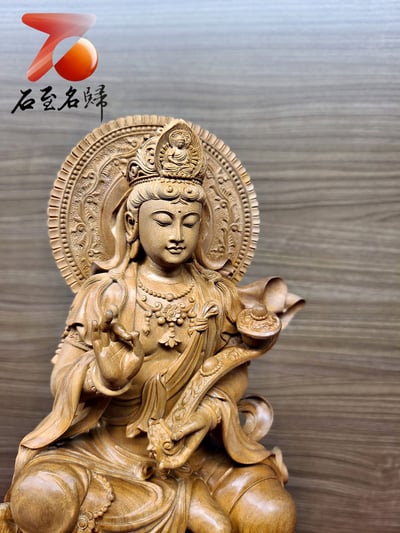 印度老山檀香【鰲魚觀音】手稿清刀造像4