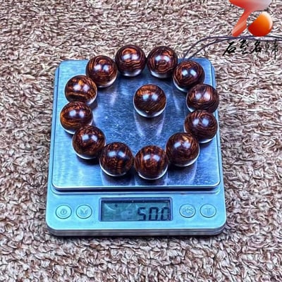 臻藏 海南黃花梨老料 螺旋水波陰陽珠20mm手珠 重量50克8