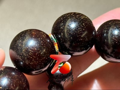 正宗印度小葉紫檀收藏級爆滿金星20mm手珠 附精美收藏禮盒+盤玩袋+盤玩手套5