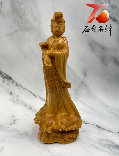 台灣現貨 實體店鋪 進口黃楊木【大媽祖】1