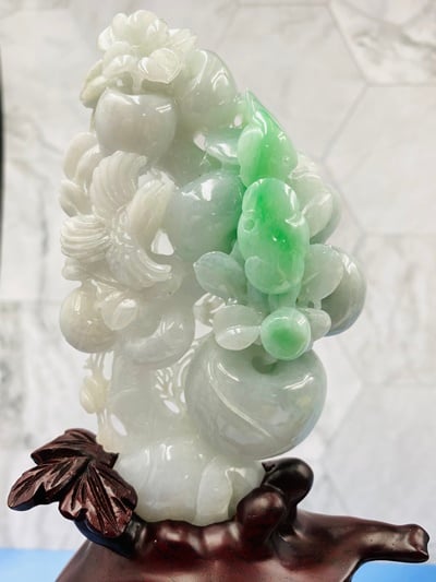 天然A貨翡翠 附收藏證書【大豐收-碩果纍纍】4