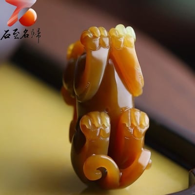 和田玉且末糖料貔貅｜糖潤凝華 聚財之靈6