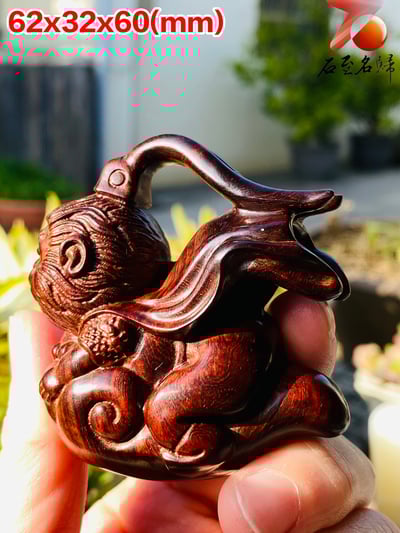 印度小葉紫檀高油密二膘料 湘工手作【孫悟空-騰雲駕霧】3