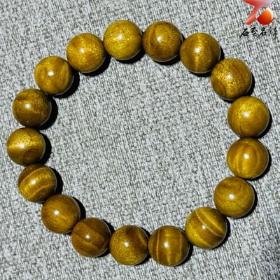 正宗四川雅安金絲楠小葉楨楠 滿水波紋Ｓ級12mm手珠4