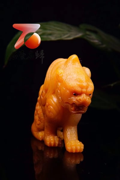 北部田黃石手把件 擺件【山海經神獸】4