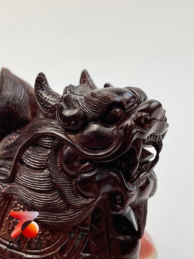 印度小葉紫檀高油密材質 湘工手作二膘料【龍龜】8