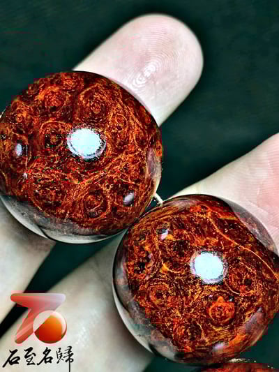 印度小葉紫檀手珠【善】 滿瘤疤+金星 25mm×10顆5