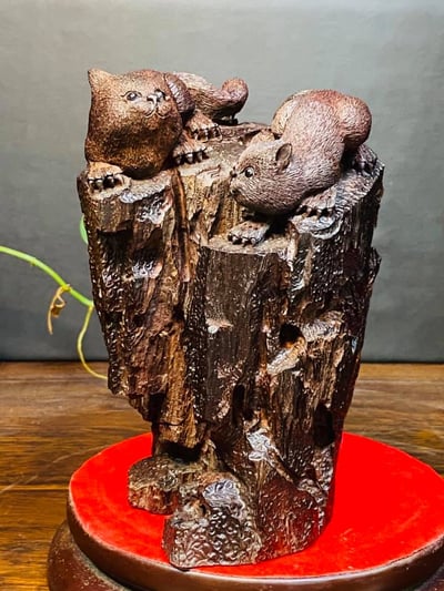 印度小葉紫檀老料【招財貓】4