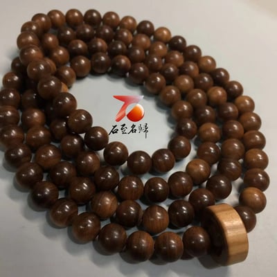 傳世臻品｜天然 印度邁索爾正區老山檀香 虎皮紋爆黑肉 九分沉10mmx108顆5