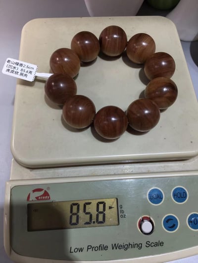 限量4條 印度老山檀香邁索爾正區虎皮紋黑油沉水 25mm手珠12