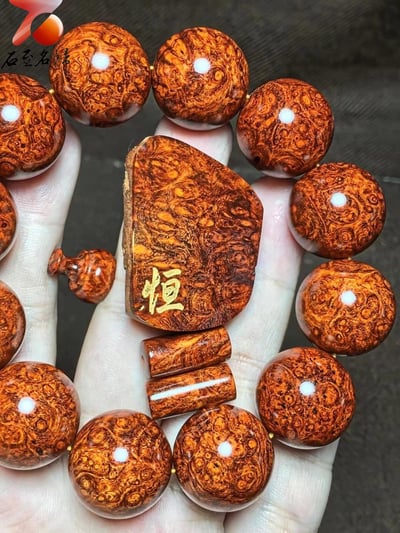 印度小葉紫檀20mm×12顆黃金底老料 【恒】4