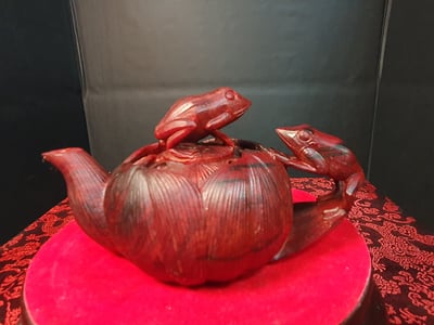 印度小葉紫檀工藝茶壺【蓮生貴子壺套組】2