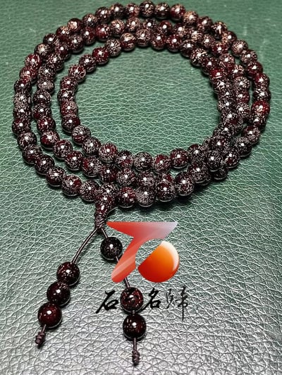 萬中選一  天然沉水 印度小葉紫檀滿瘤疤螺旋金星6mm×108顆手串2