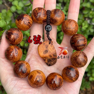 一物一拍 天然太行崖柏雪花釘瘤20mm手珠6