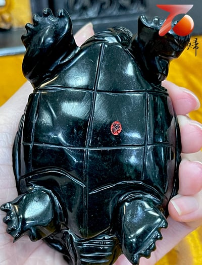稀有和田青玉純手工雕烏龜 【暮然回首龜】張劍海老師作品7